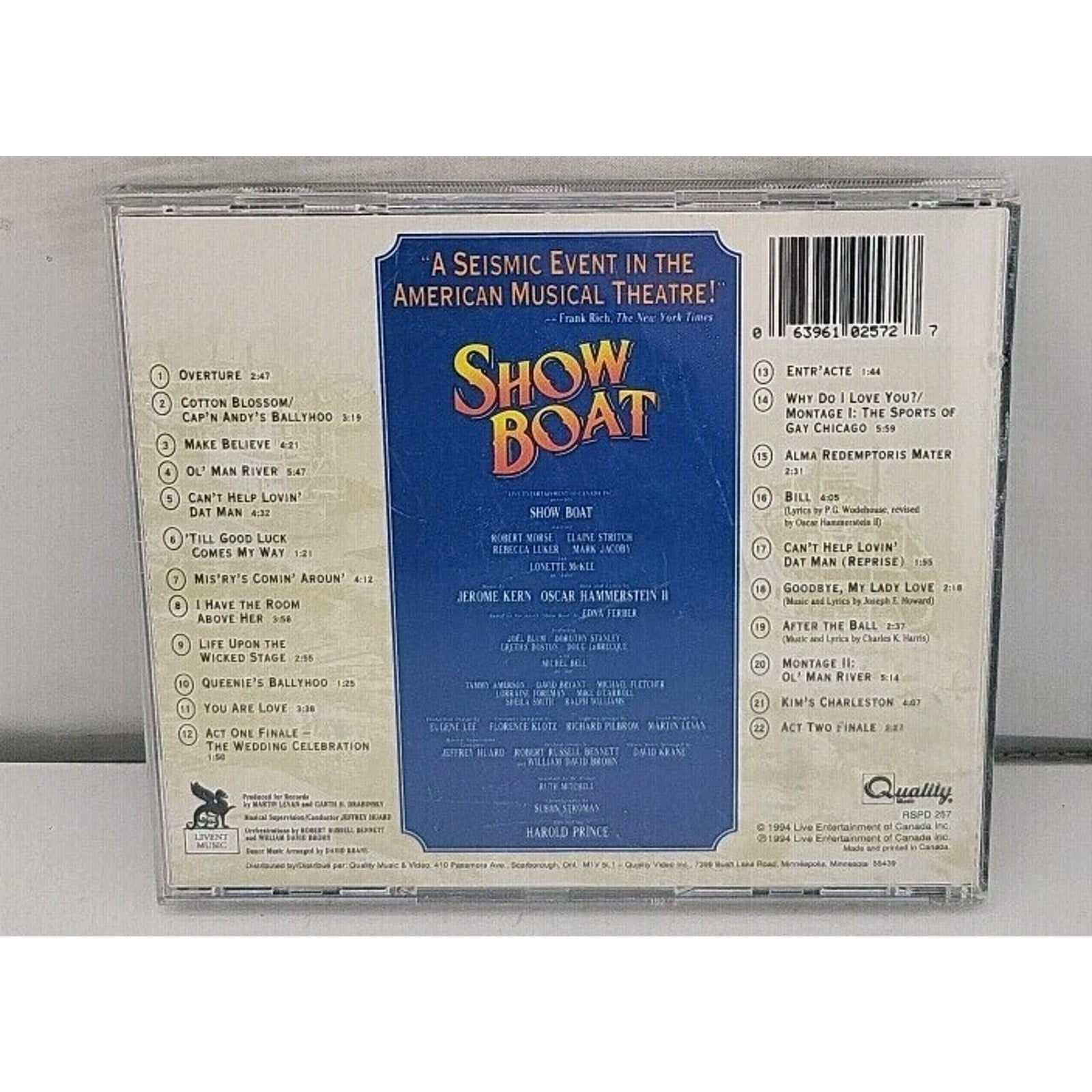 Show Boat World Premiere Cast Recording Soundtrack CD