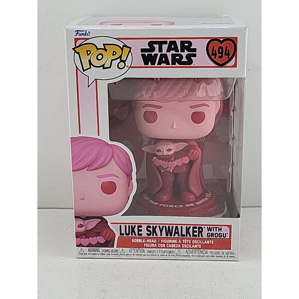 Funko Pop! Vinyl: Star Wars - Luke Skywalker with Grogu (Pink) #494