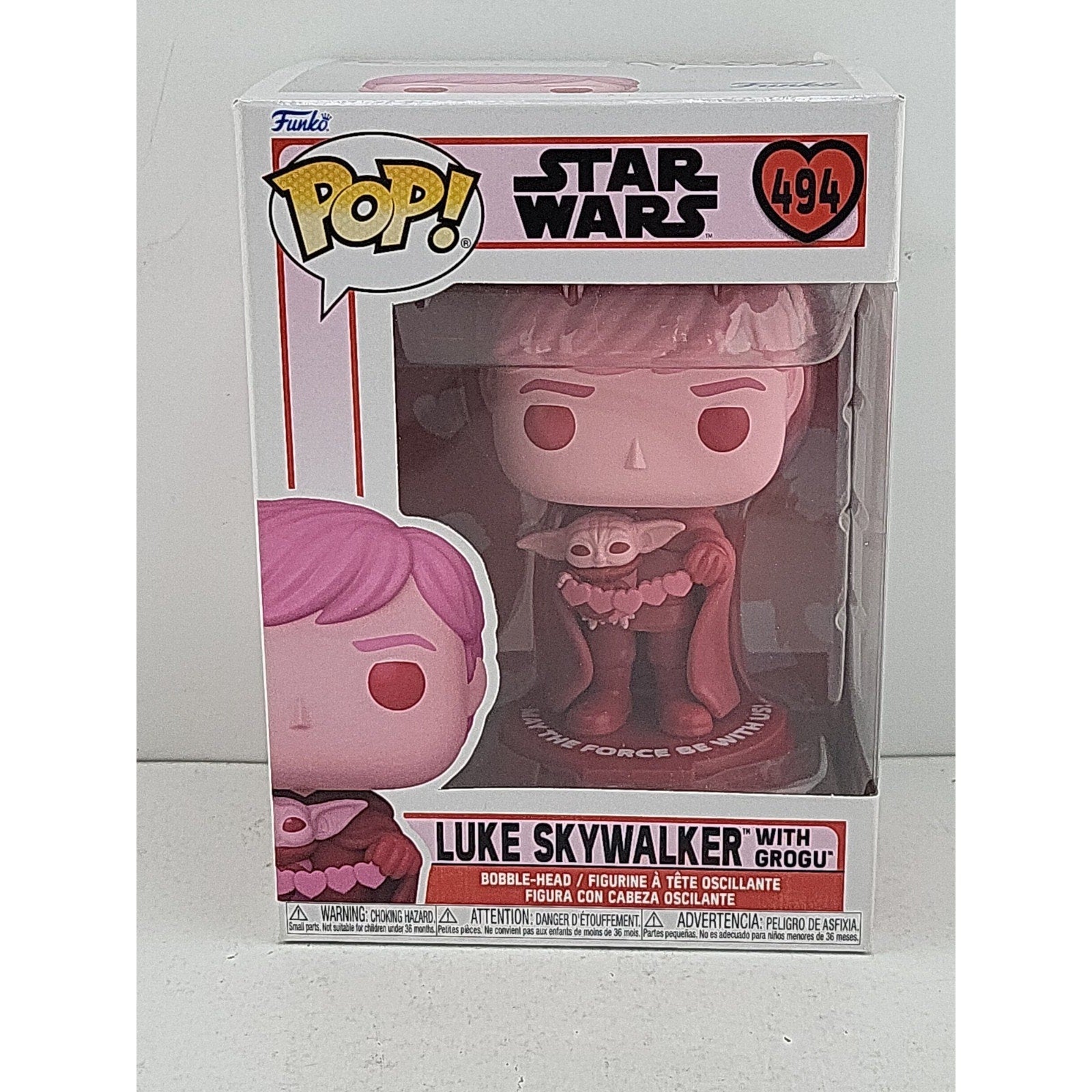 Funko Pop! Vinyl: Star Wars - Luke Skywalker with Grogu (Pink) #494