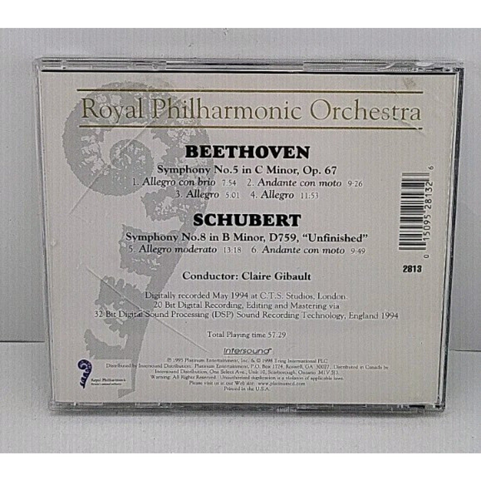 Symphony 5/Symphony 8 by Beethoven / Schubert / Gibault / Rpo (CD, 1998)