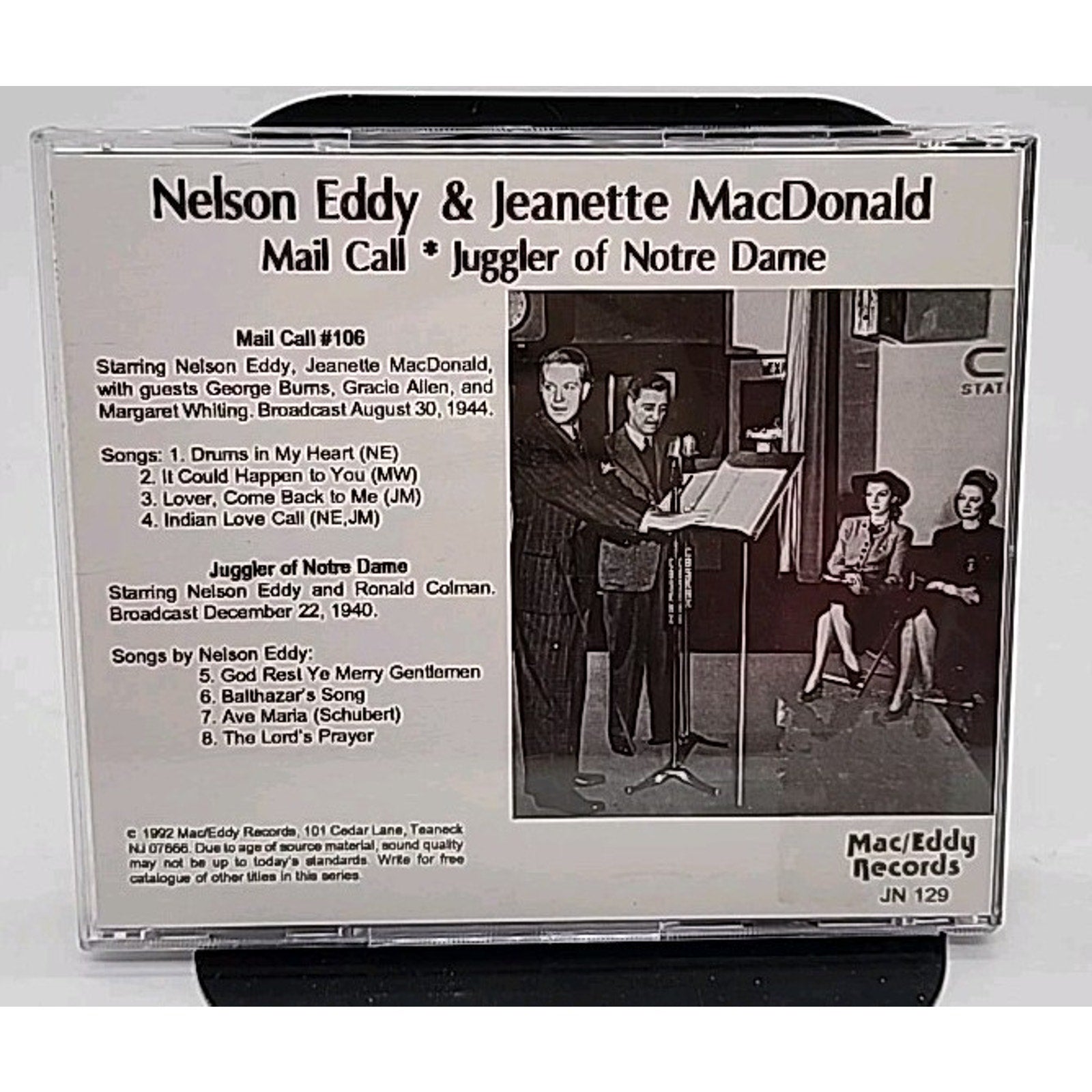 Nelson Eddy & Jeanette Macdonald On Mail Call And Juggler Of Notre Dame (CD)