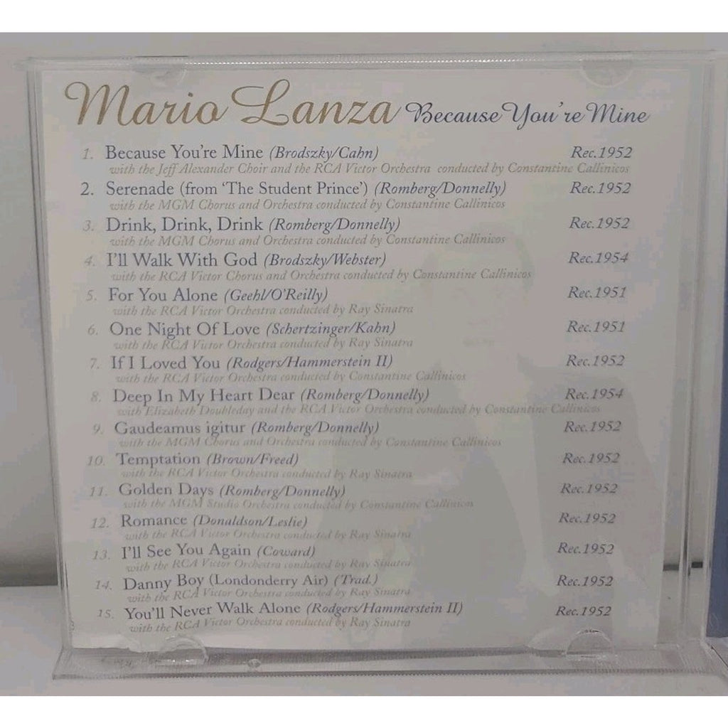 Mario Lanza Because You're Mine CD