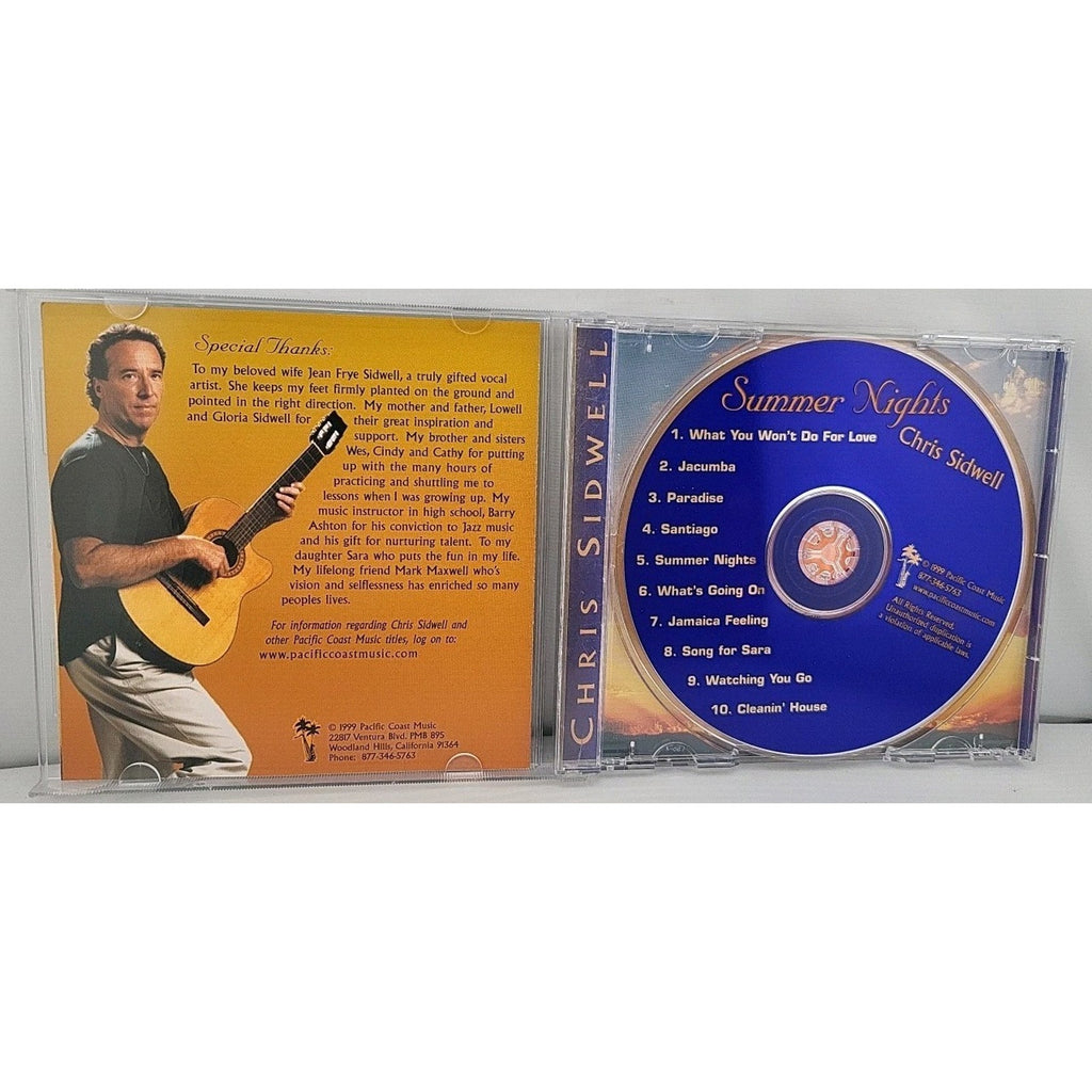 Summer Nights by Chris Sidwell (CD, 1999, Pacific Coast) Signed