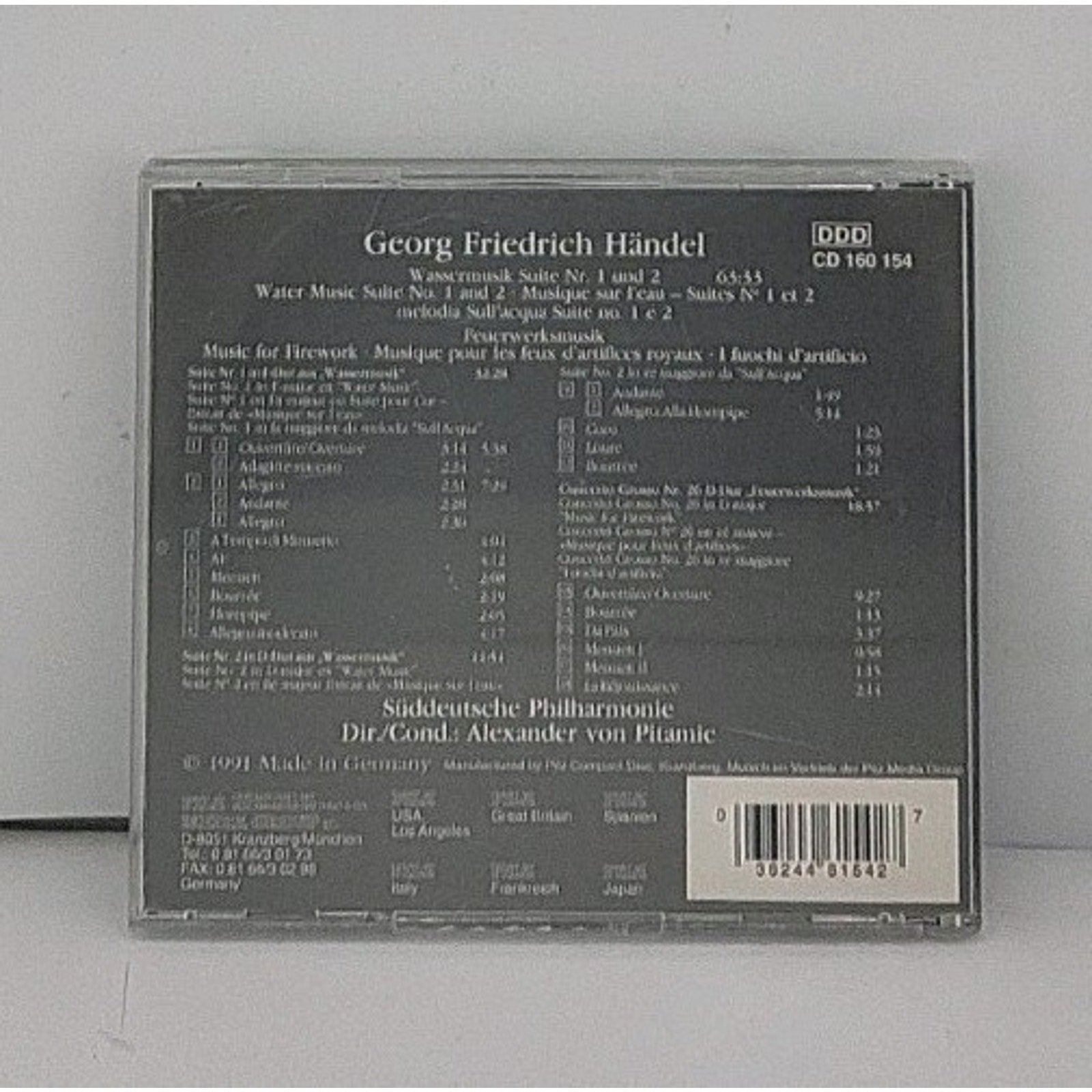 Händel Wassermusik Feuerwerksmusik Vienna Master Series CD