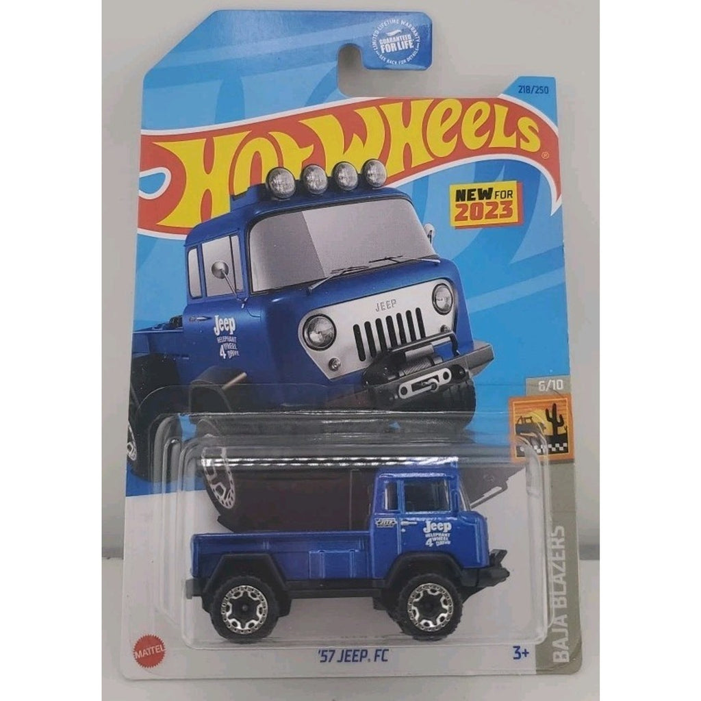 2023 Hot Wheels '57 Jeep FC Blue #218 HW Baja Blazers 6/10