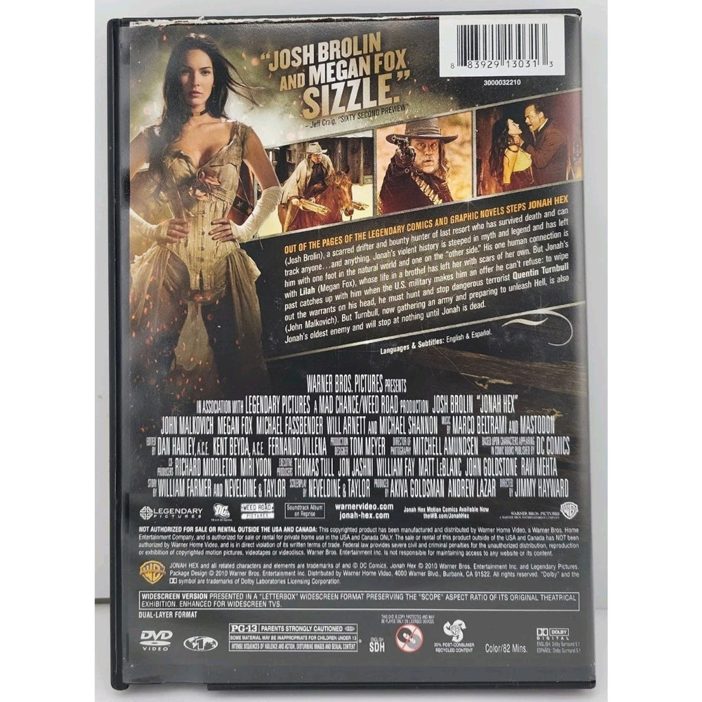 Jonah Hex DVD Movie Josh Brolin, John Malkovich, Megan Fox