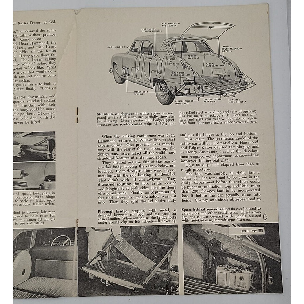 Popular Science Monthly April 1949 Kaiser Utility Car
