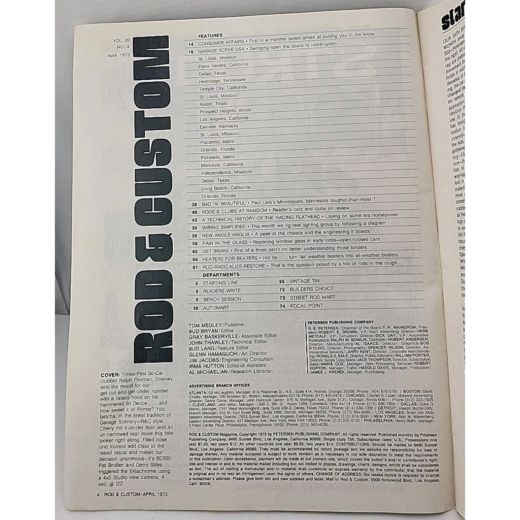 Rod & Custom Magazine - April 1973 - Vol. 20 No. 4