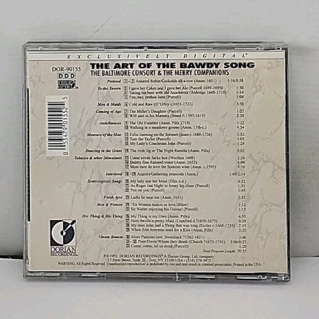 Art of the Bawdy Song by Baltimore Consort / Companions (CD, 1993)