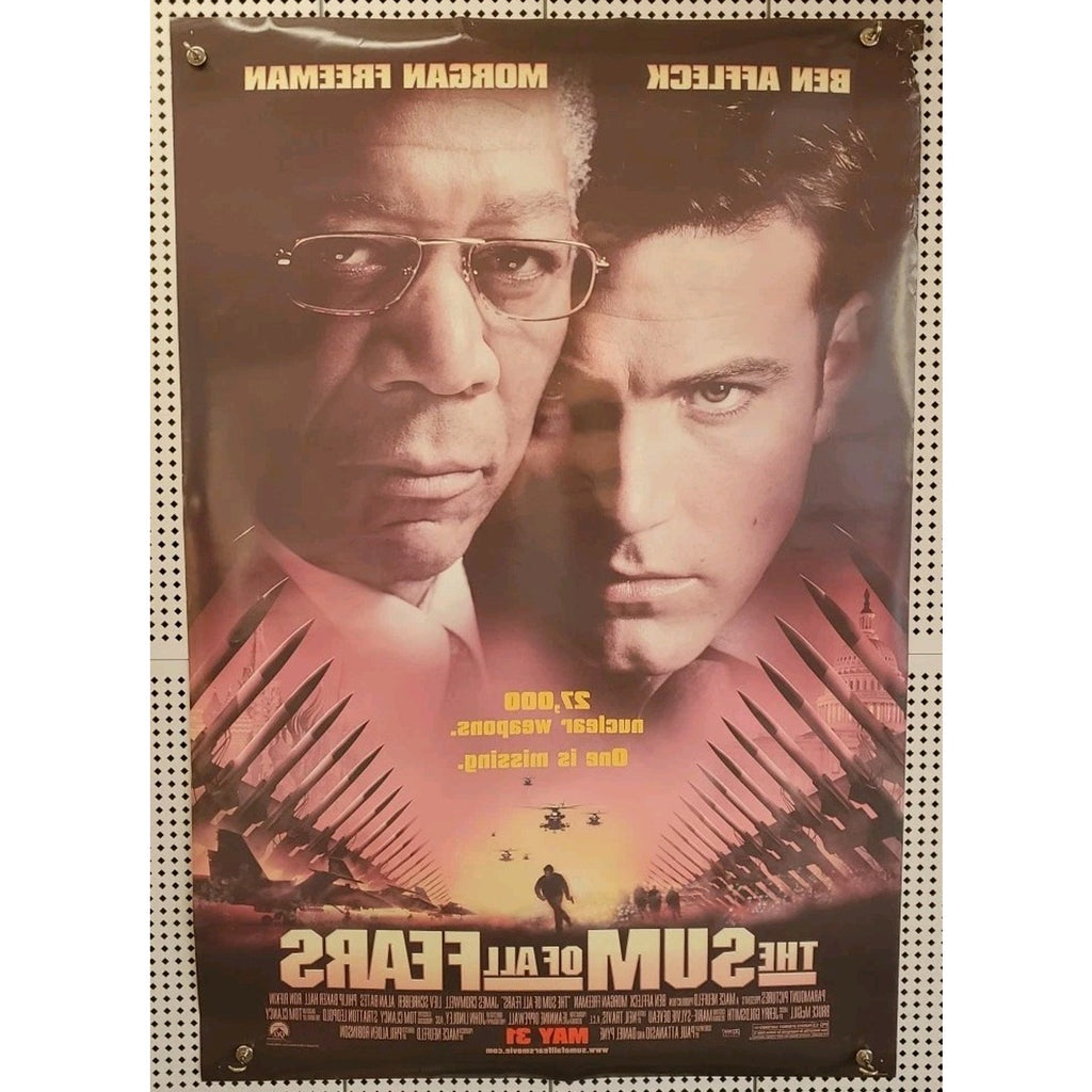 The Sum of All Fears Movie Poster 27x40 Ben Affleck Morgan Freeman Video Store