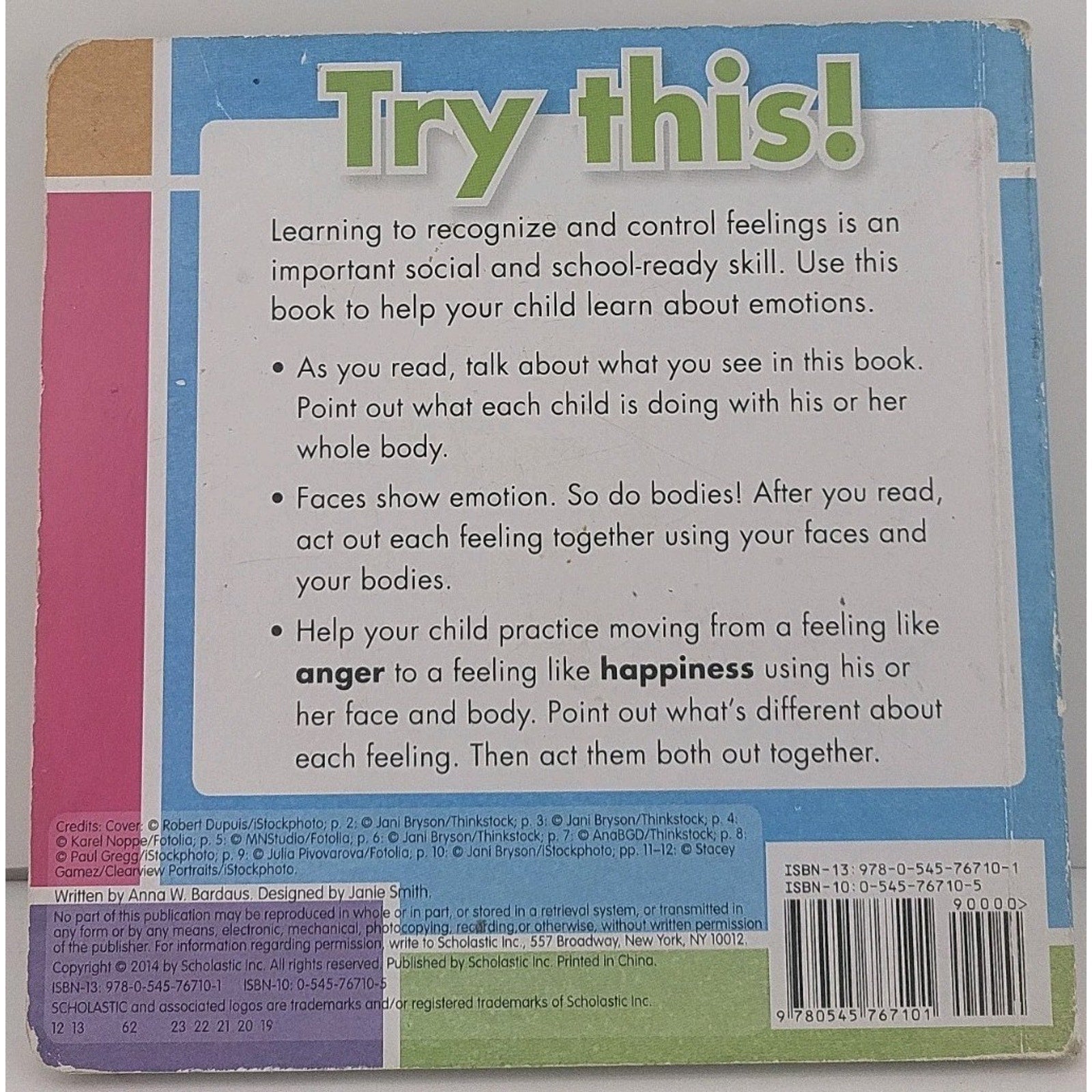 Amazing Feelings (Scholastic) Board Book by Anna W. Bardaus (2014)