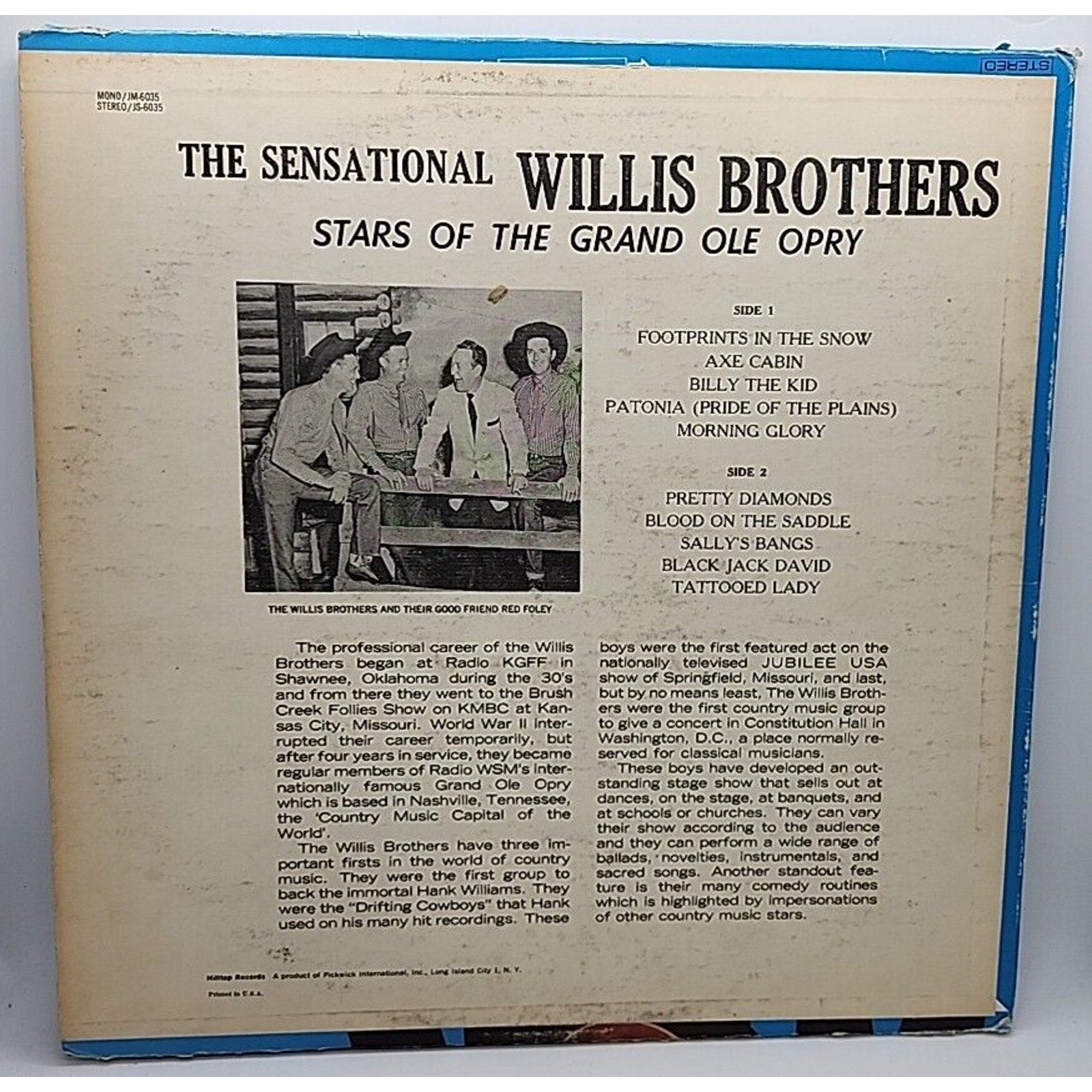 The Sensational Willis Brothers: Stars Of The Grand Ole Opry (Record)
