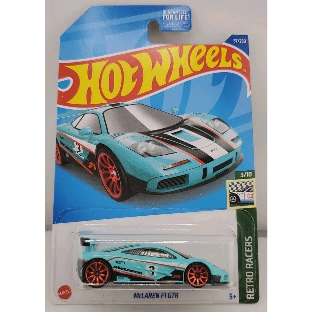 2022 Hot Wheels McLaren F1 GTR Aqua 57/250 Retro Racers 3/10 New