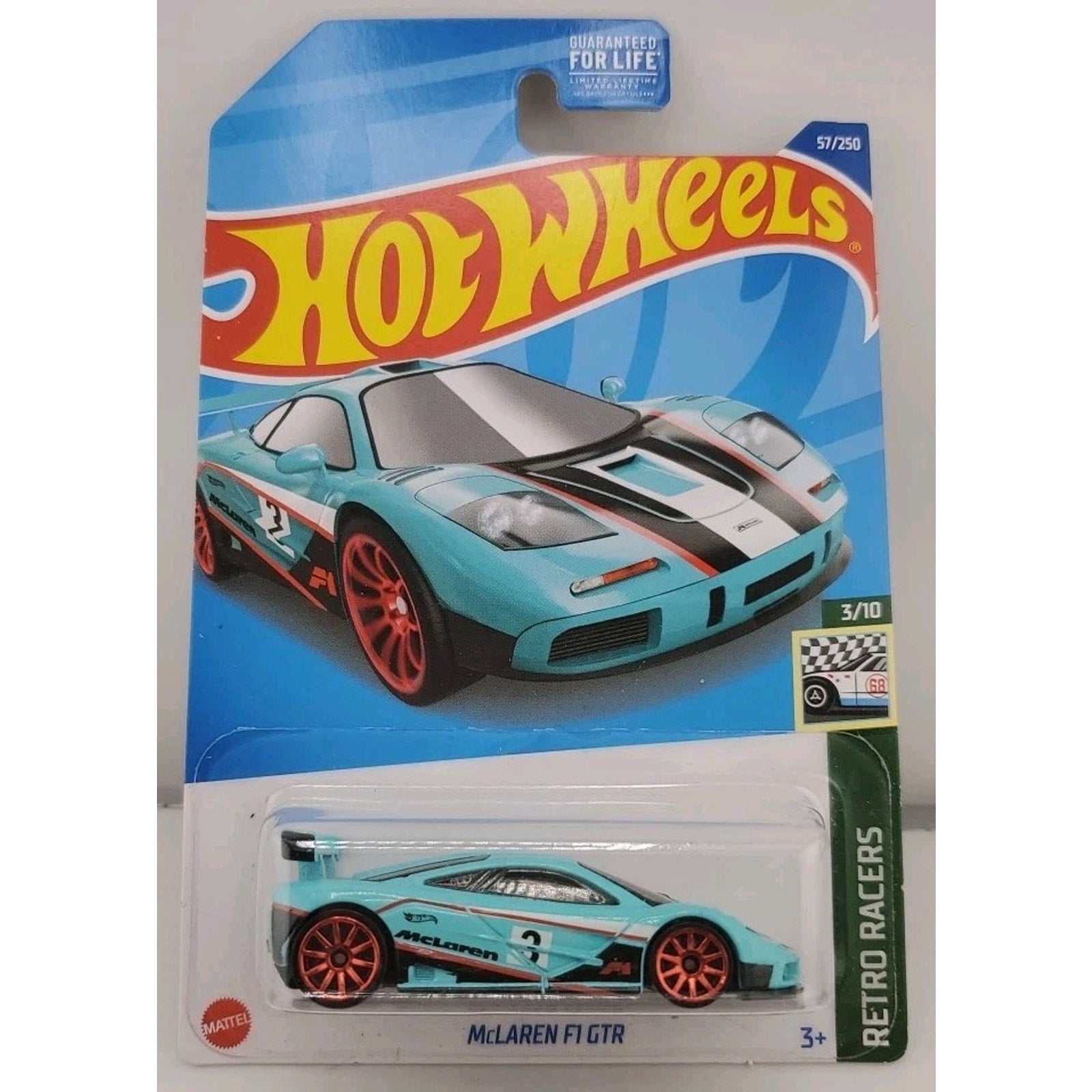 2022 Hot Wheels McLaren F1 GTR Aqua 57/250 Retro Racers 3/10 New