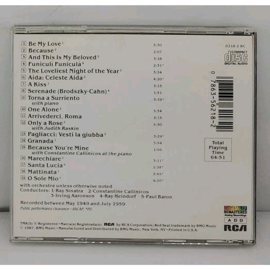 Legendary Tenor by Mario Lanza (CD, 1990)