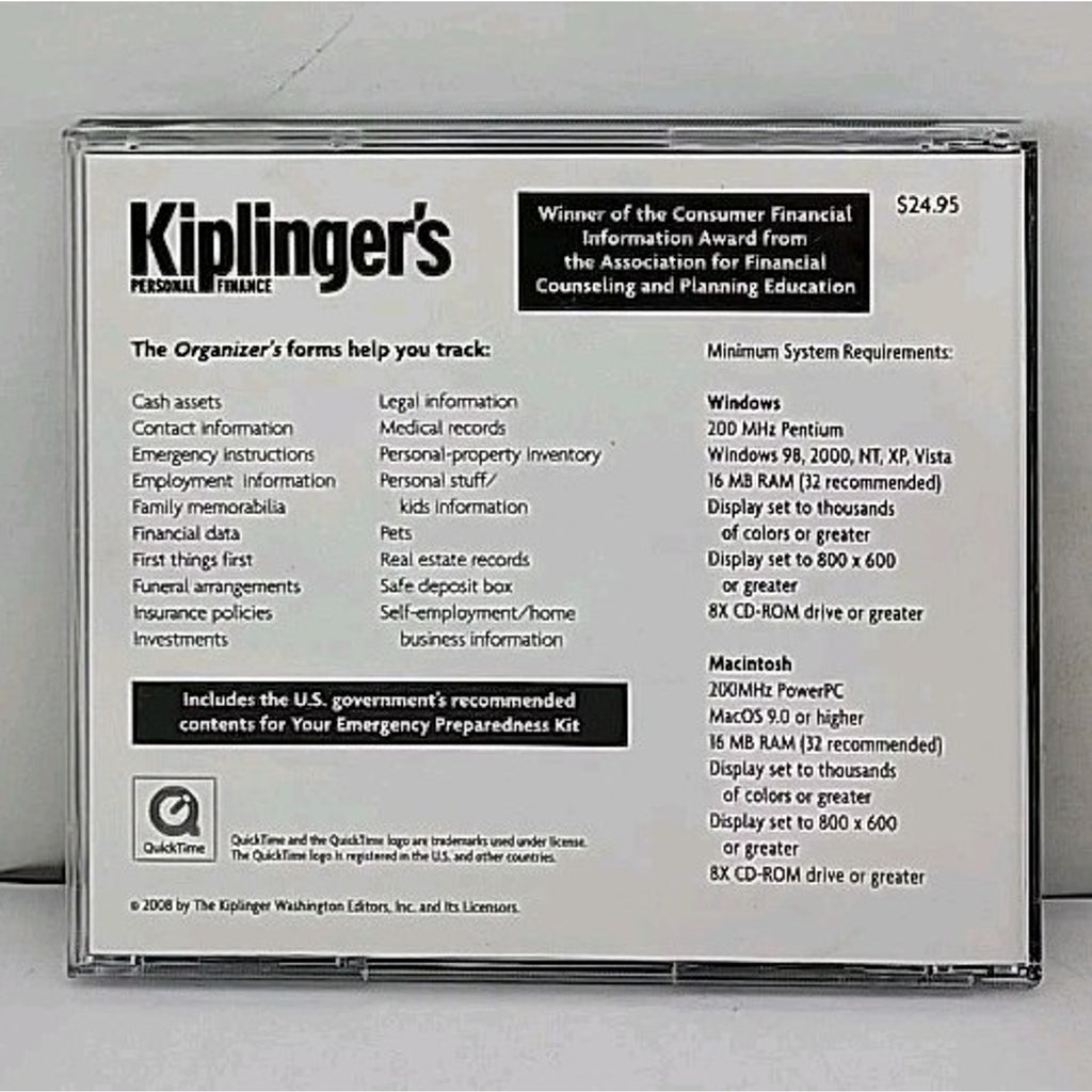 Your Family Records Organizer Kiplinger's Personal Finance (CD, 2004)