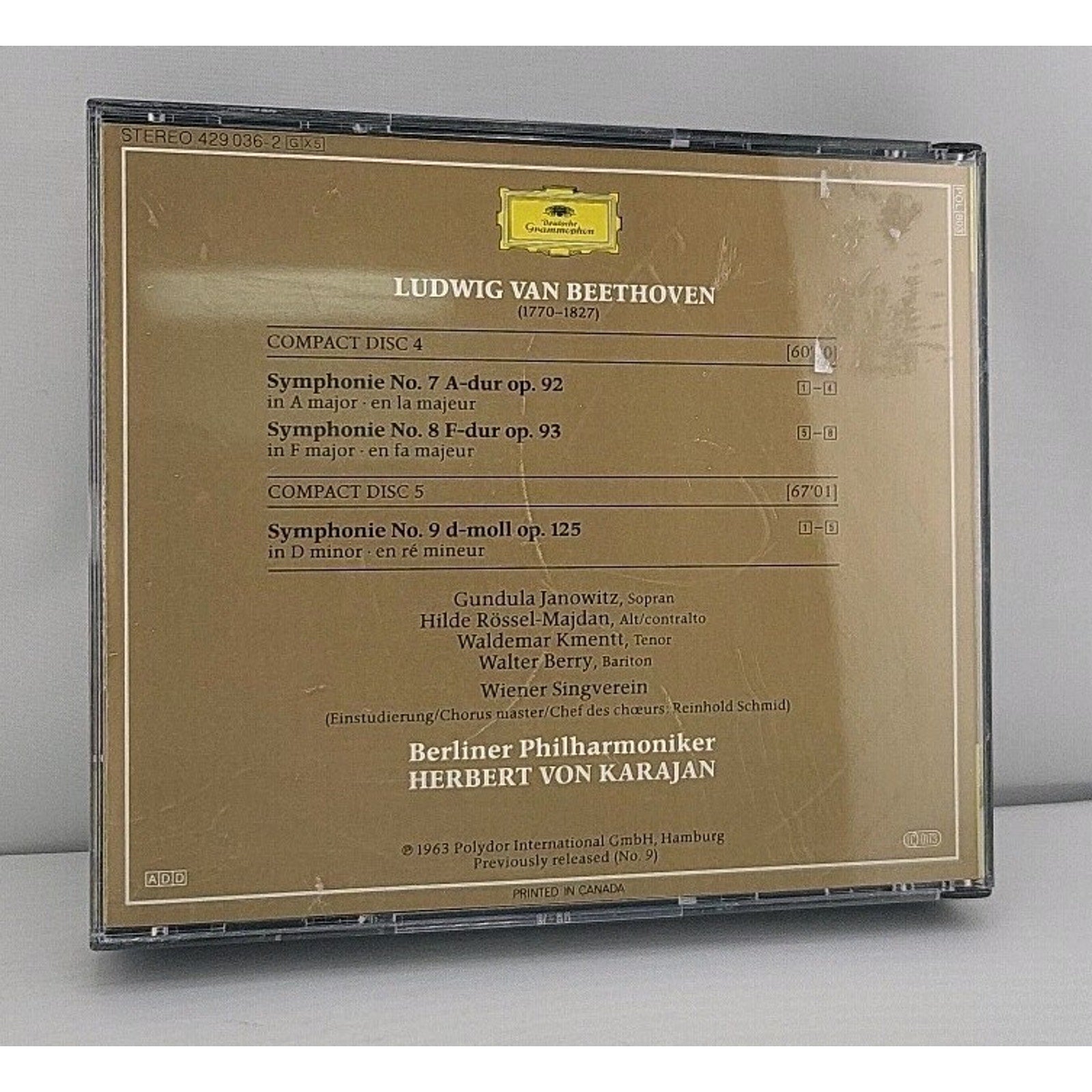 Beethoven - Symphonies 7-9 - Herbert Von Karajan - 2 CD's Set Album - 1963