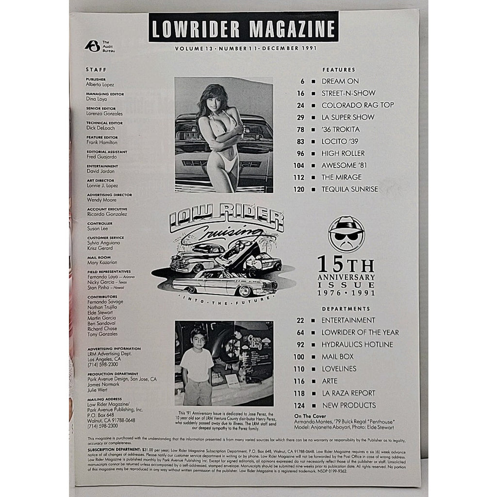 Lowrider Magazine December 1991 Volume 13 Number 11