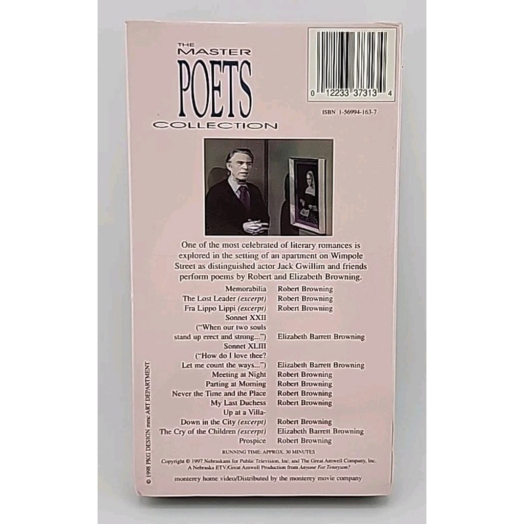 Master Poets Collection, The: Robert Elizabeth Browning (VHS, 1998) *Brand New*