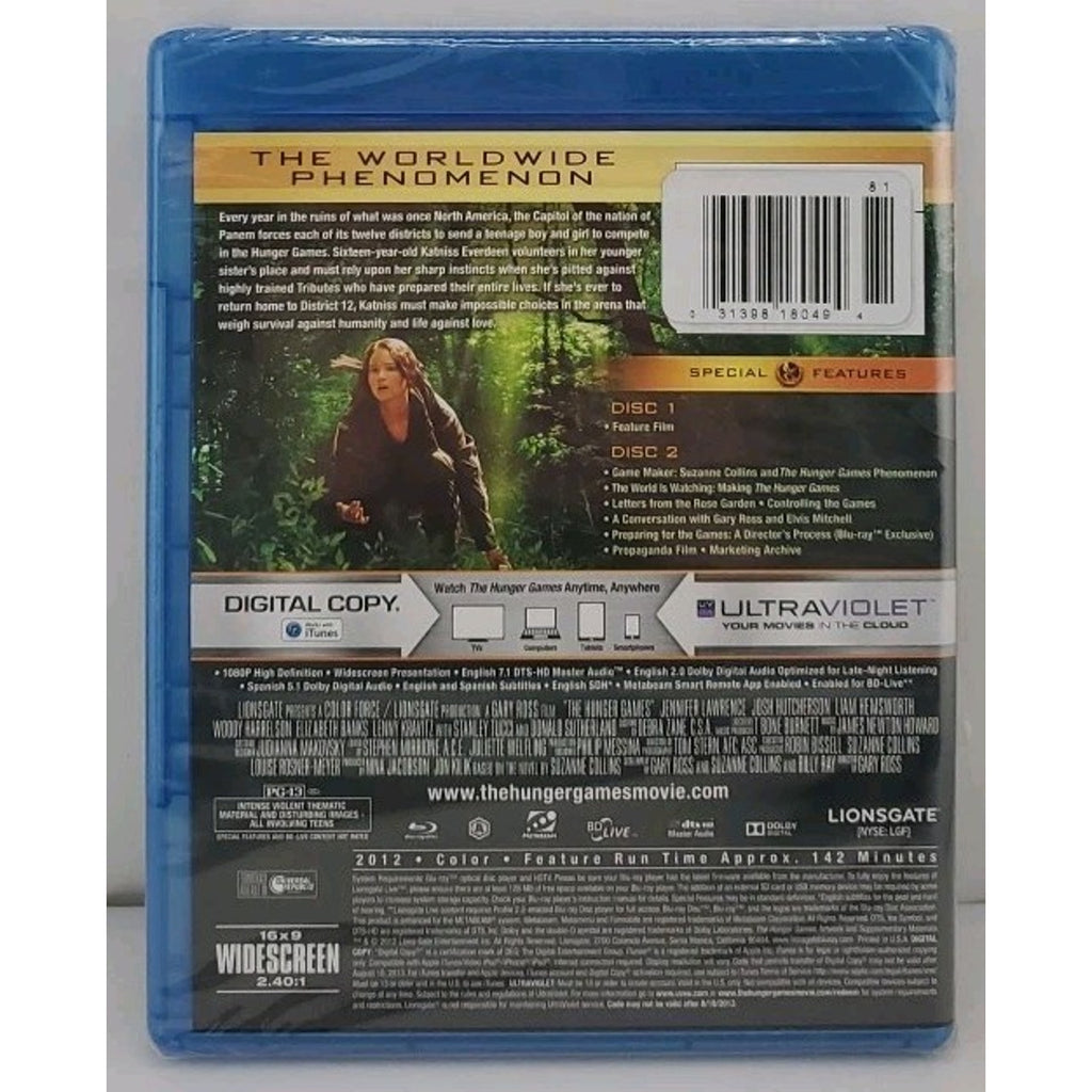 The Hunger Games (2-disc Blu-Ray 2012 Widescreen) *Brand New*