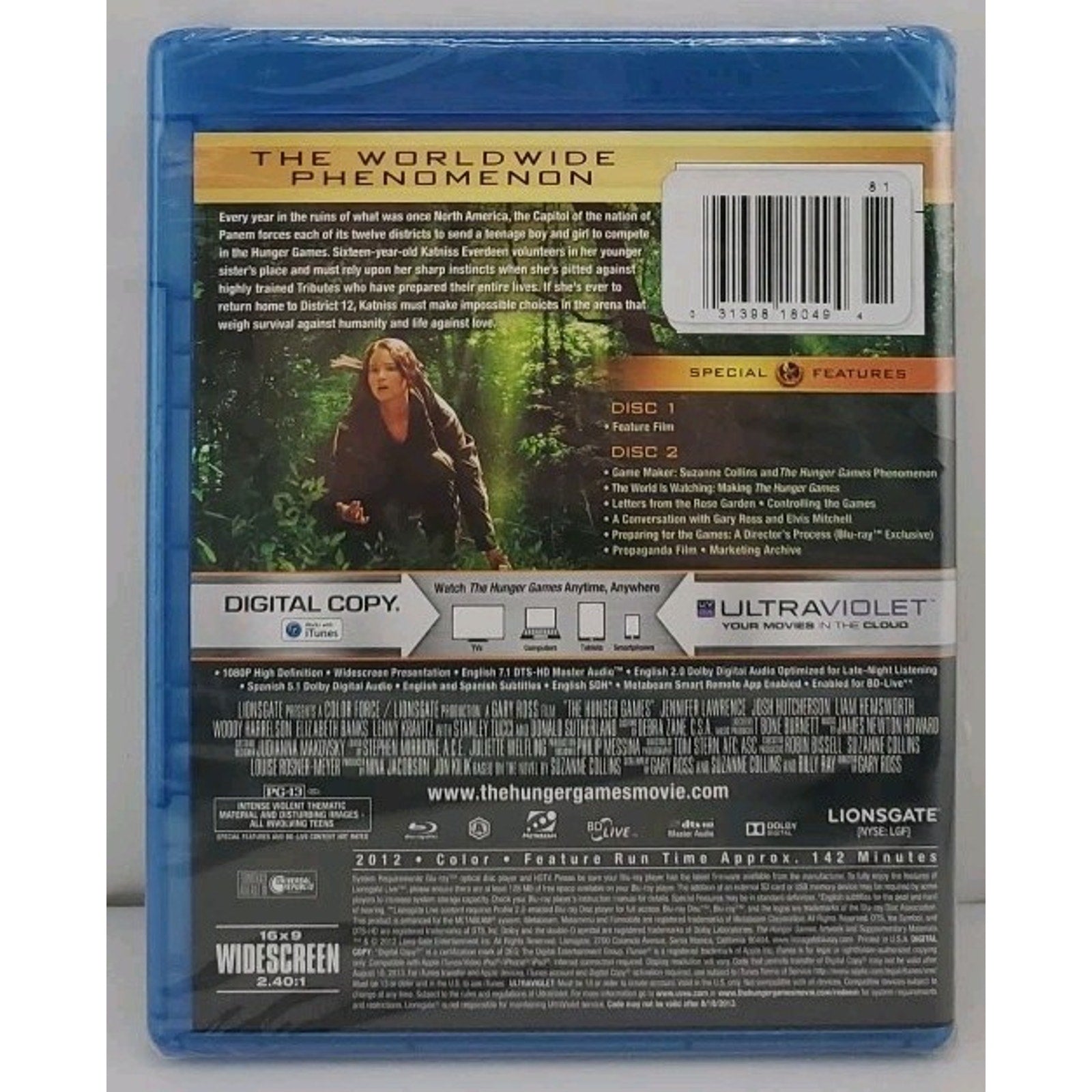 The Hunger Games (2-disc Blu-Ray 2012 Widescreen) *Brand New*