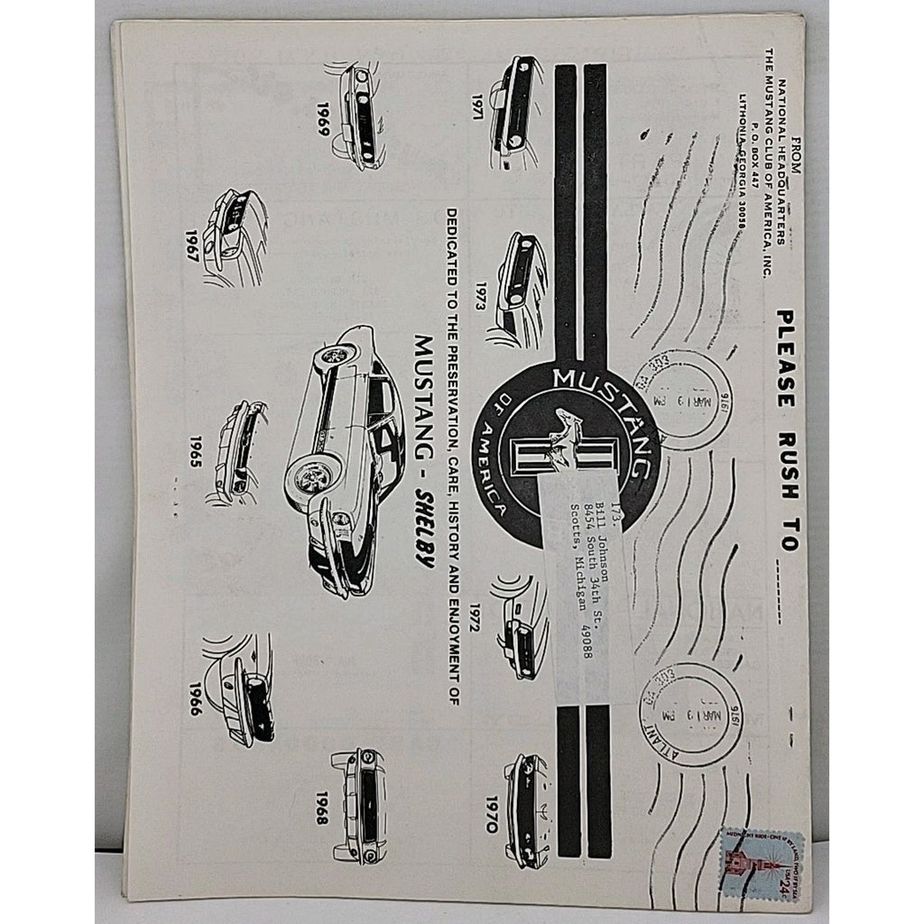 Mustang Times Newsletter - Mustang Club Of America - March 1978 - Vol. 2 No. 3