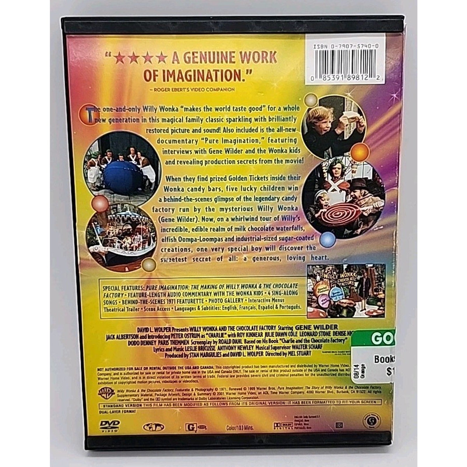 Willy Wonka & the Chocolate Factory (DVD, 1971)