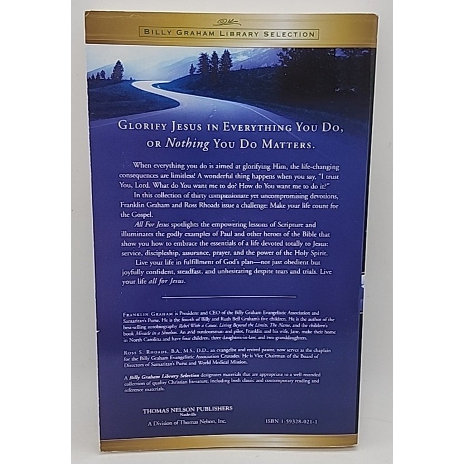 All for Jesus by Ross S. Rhoads & Franklin Graham Billy Graham Library Selection