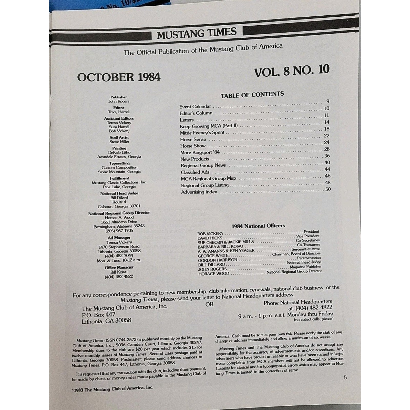 Mustang Times 1984 October Magazine