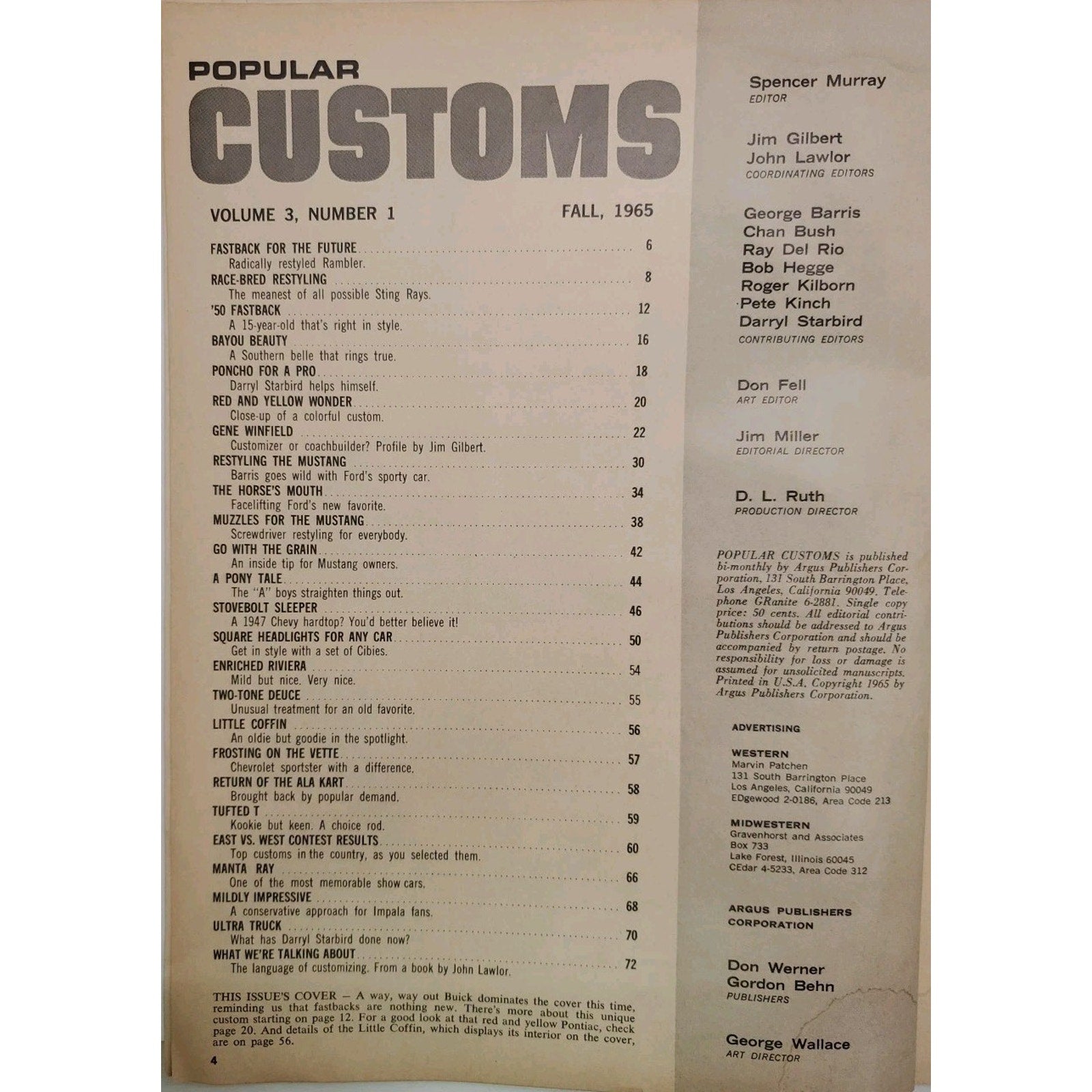 Popular Customs Magazine Fall 1965