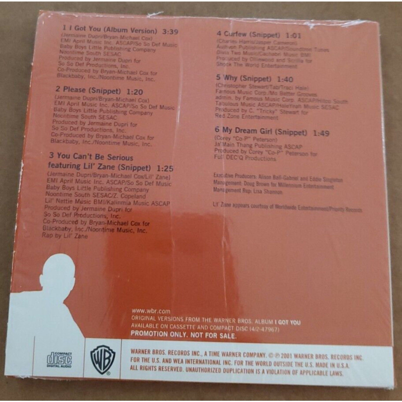 Lil' Johnny: I Got You Album Sampler PROMO MUSIC AUDIO CD Snippets Lil' Zane