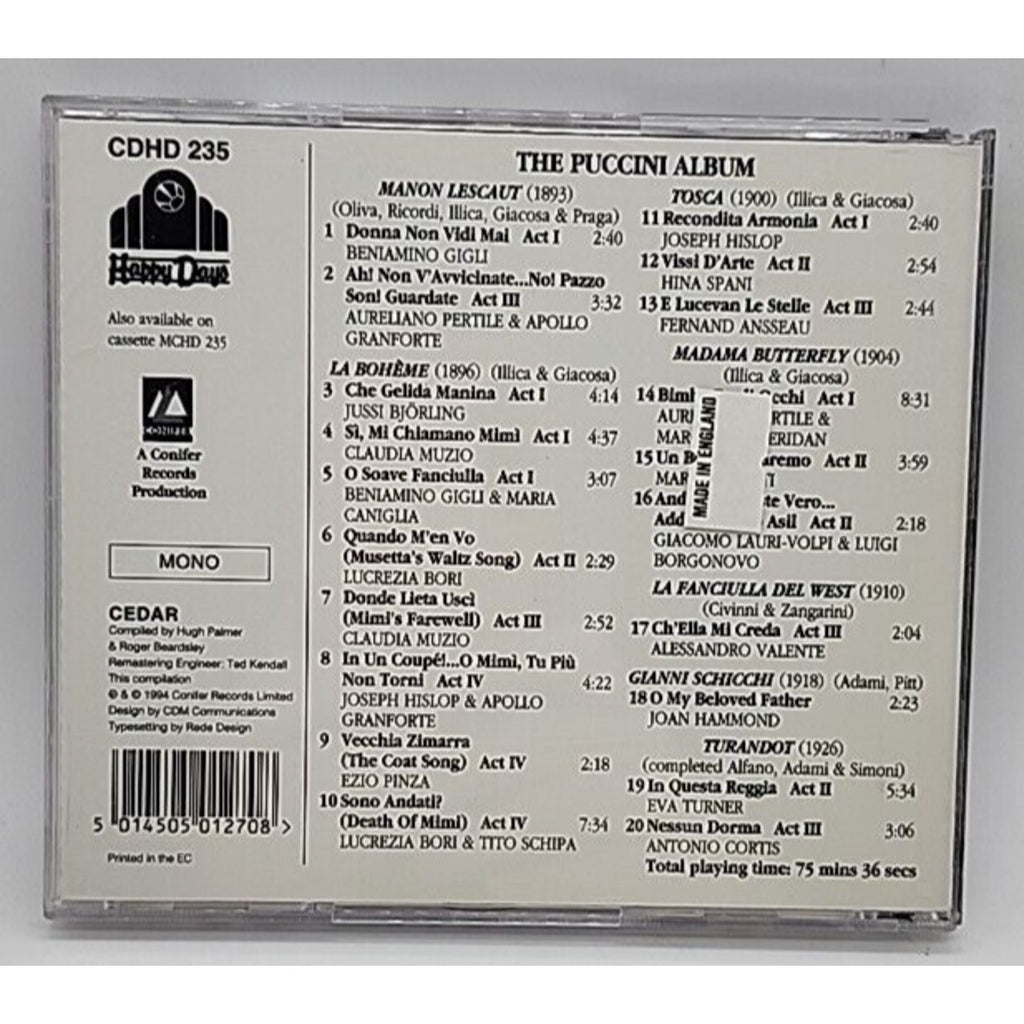 The Puccini Album Great Arias Sung By (CD)