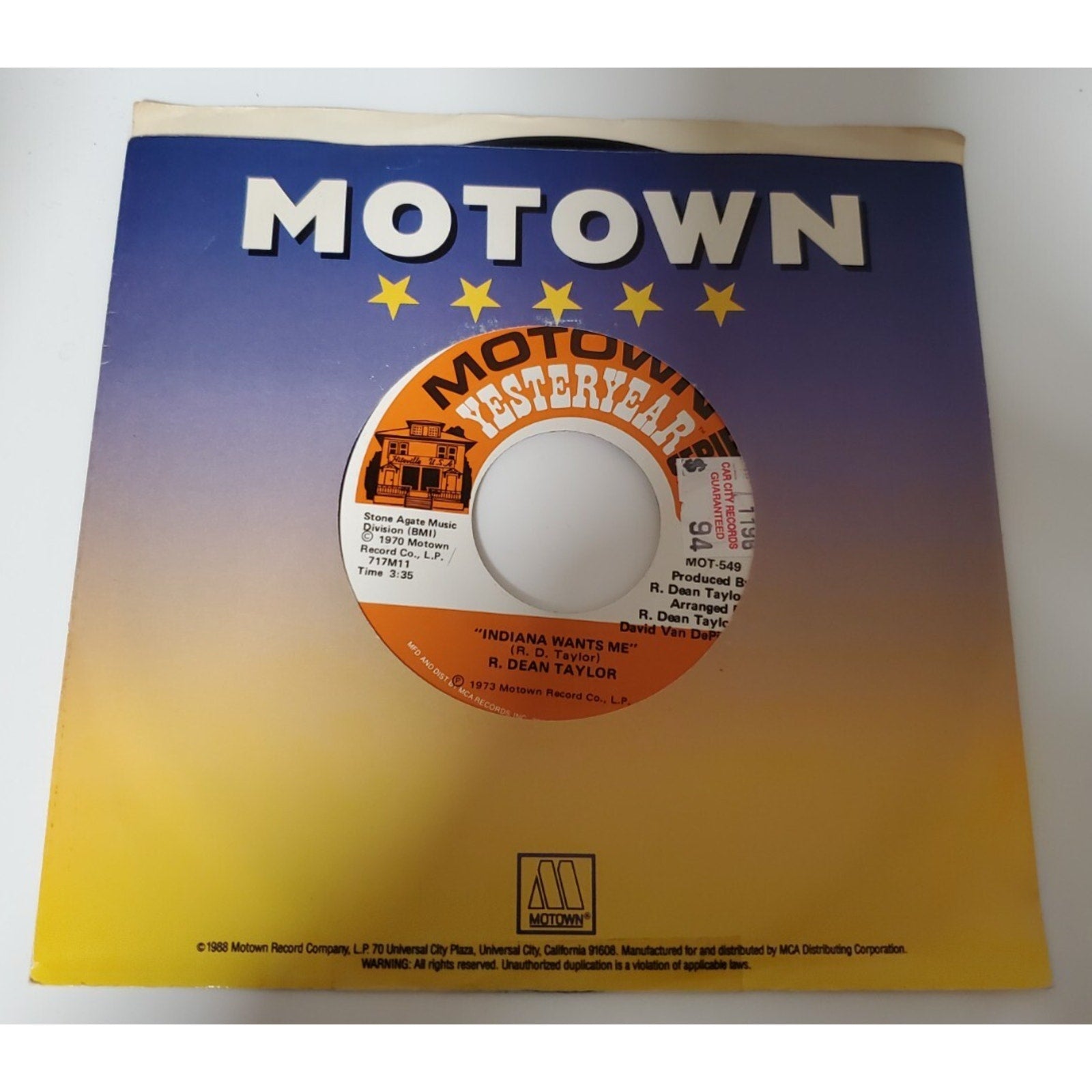 R Dean Taylor - Gotta See Jane - 45RPM Record - Singles
