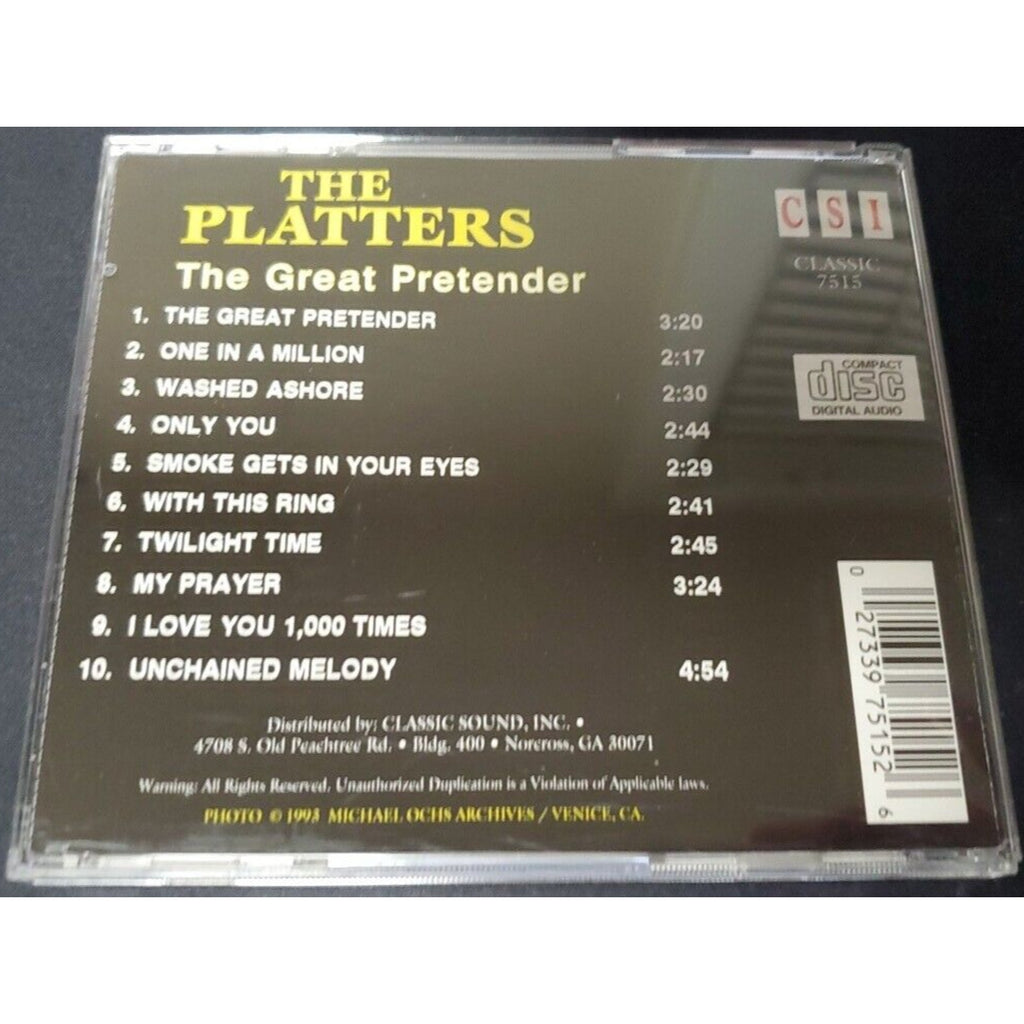 The Great Pretender by The Platters (CD, 1993)