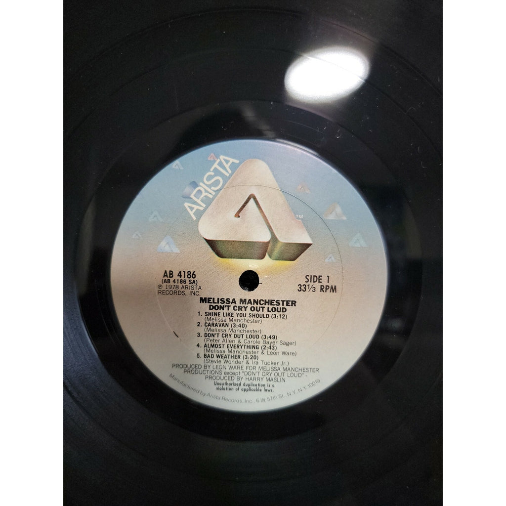 Melissa Manchester – Don't Cry Out Loud (Vinyl)