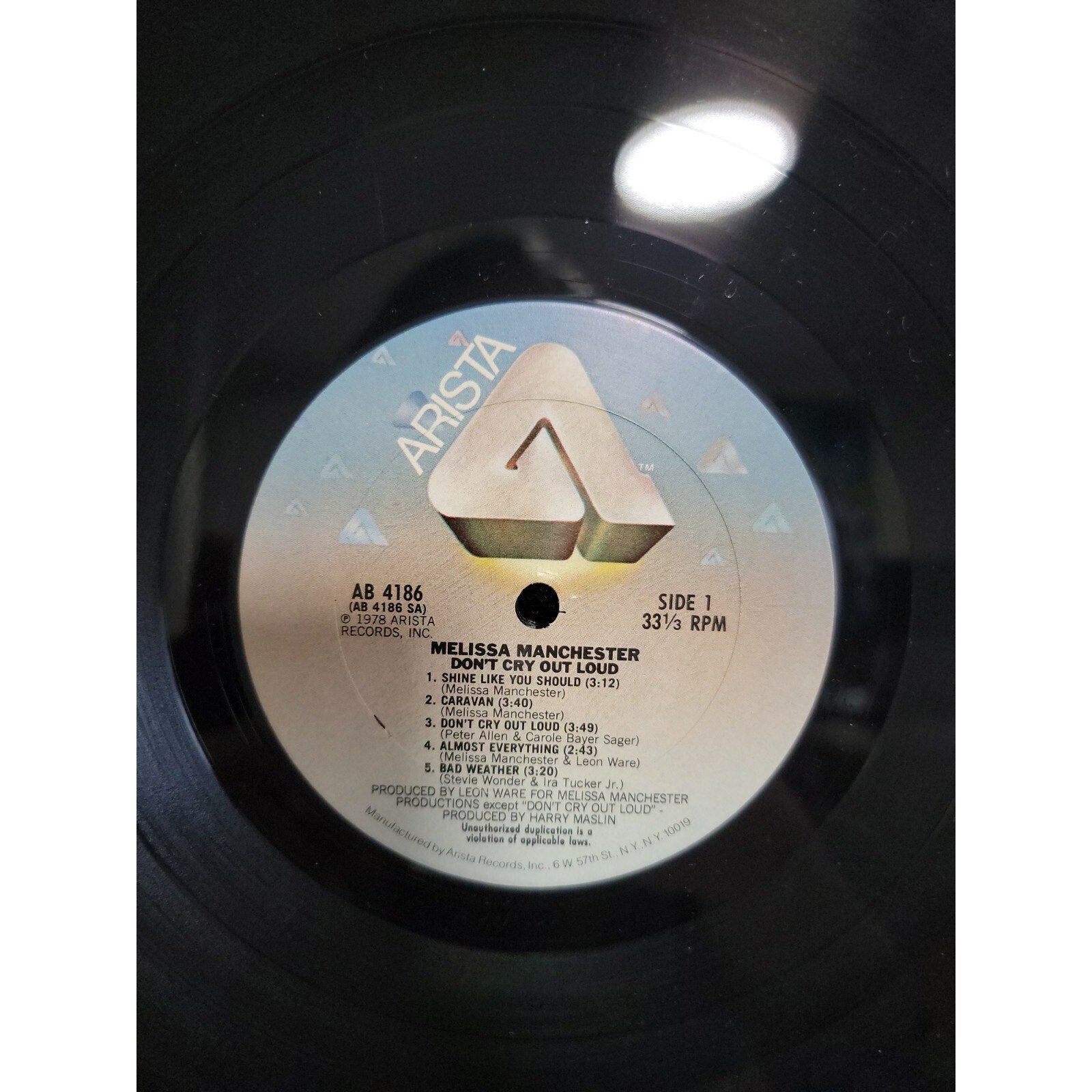 Melissa Manchester – Don't Cry Out Loud (Vinyl)