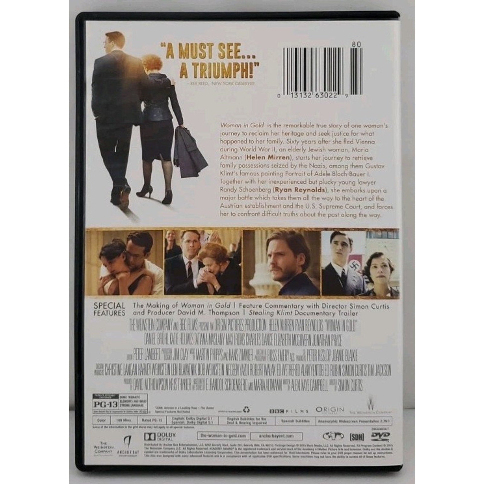 Woman in Gold (DVD, 2015)