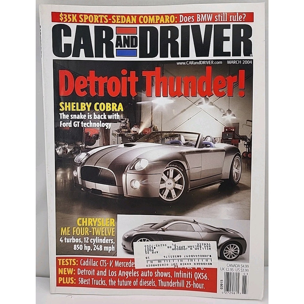 Car And Driver Magazine - March 2004 - Volume 49 Number 9