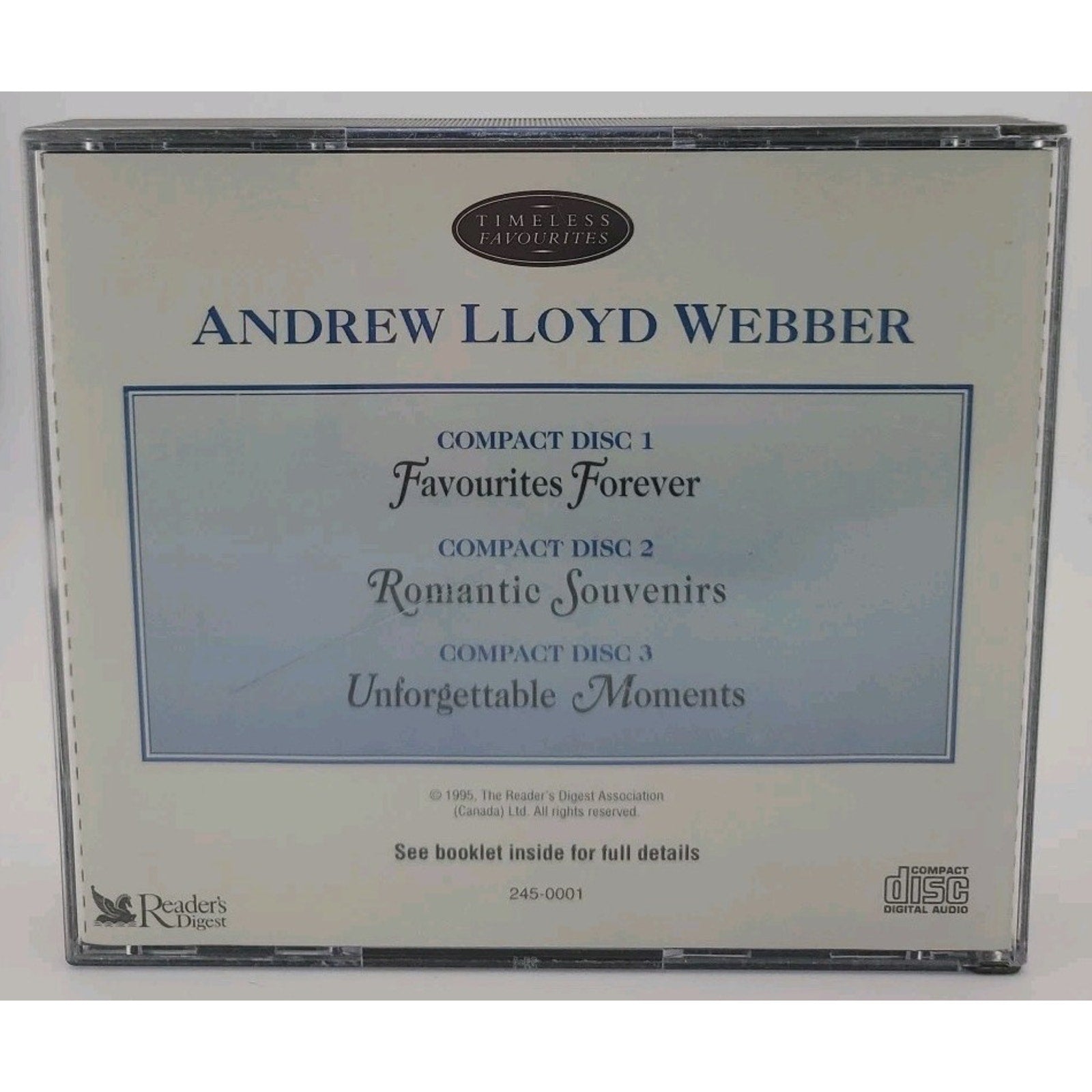 Andrew Lloyd Webber Timeless Favorites Reader's Digest 3-CD