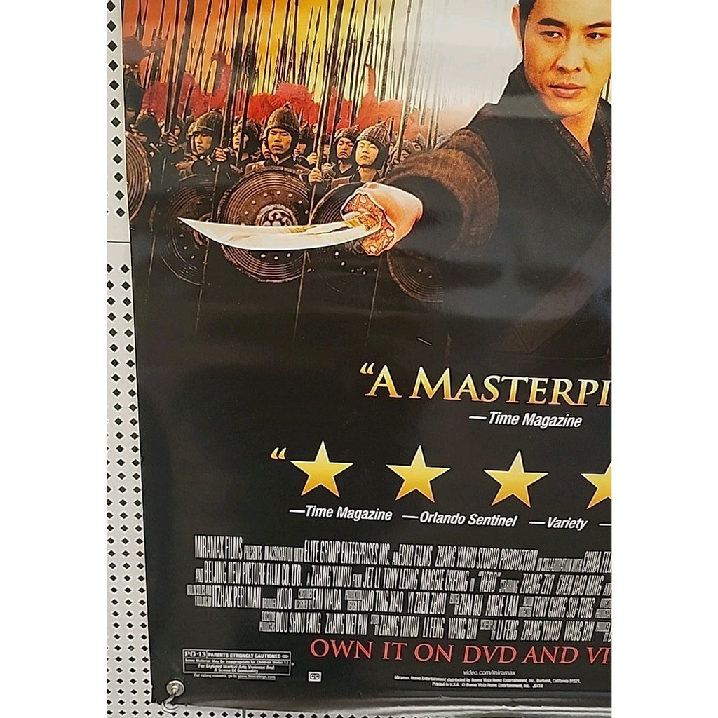Jet Li Hero Movie Poster 27x40 SS