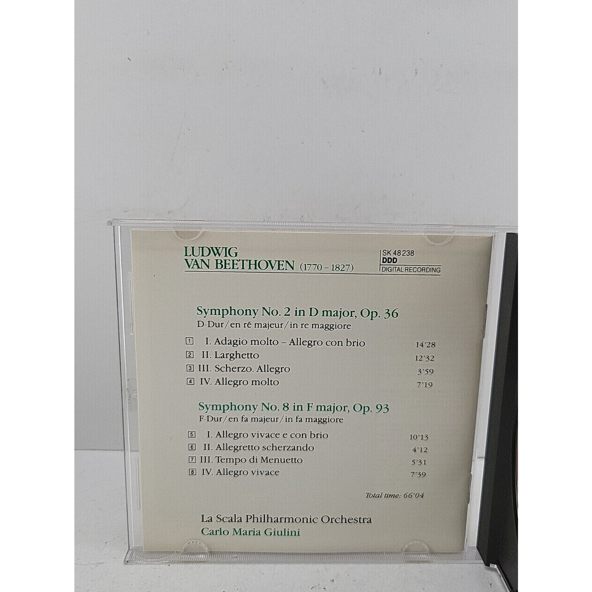 Symphonies 2 & 8 by Beethoven / Giulini / La Scala (CD, 2008)