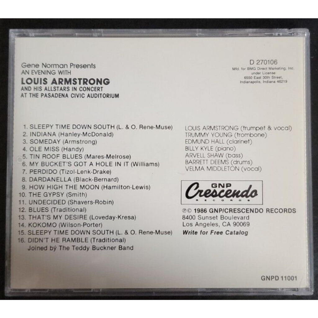 GNP Presents Louis Armstrong At Pasadena Civic Auditorium CD Crescendo