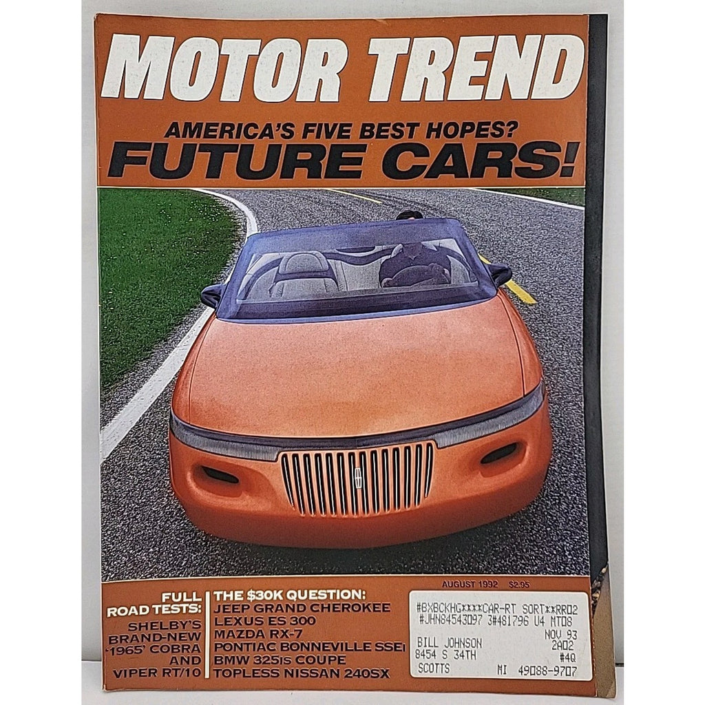 Motor Trend Magazine - August 1992 - Volume 44 Number 8