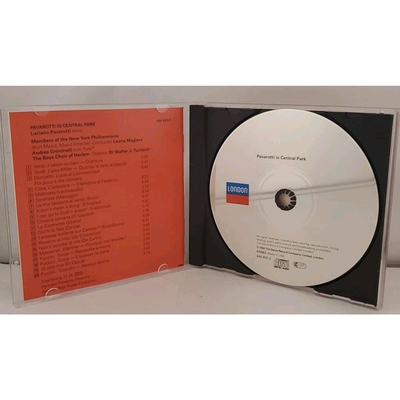 In Central Park by Luciano Pavarotti (CD, 1995)