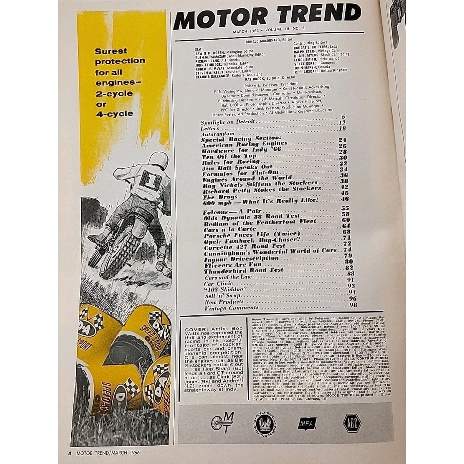 Motor Trend Magazine March 1966 Vol. 18 No. 3