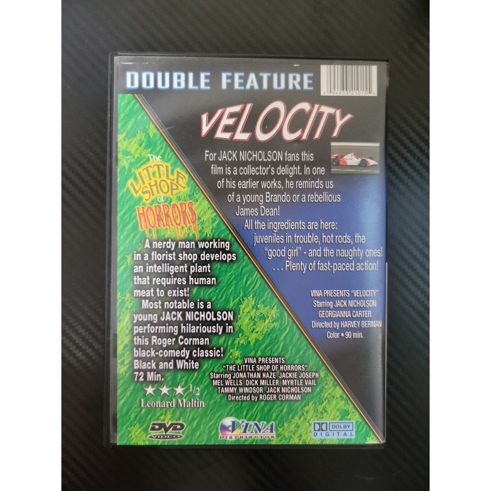 Double Feature Jack Nicholson - Velocity & Little Shop of Horrors DVD