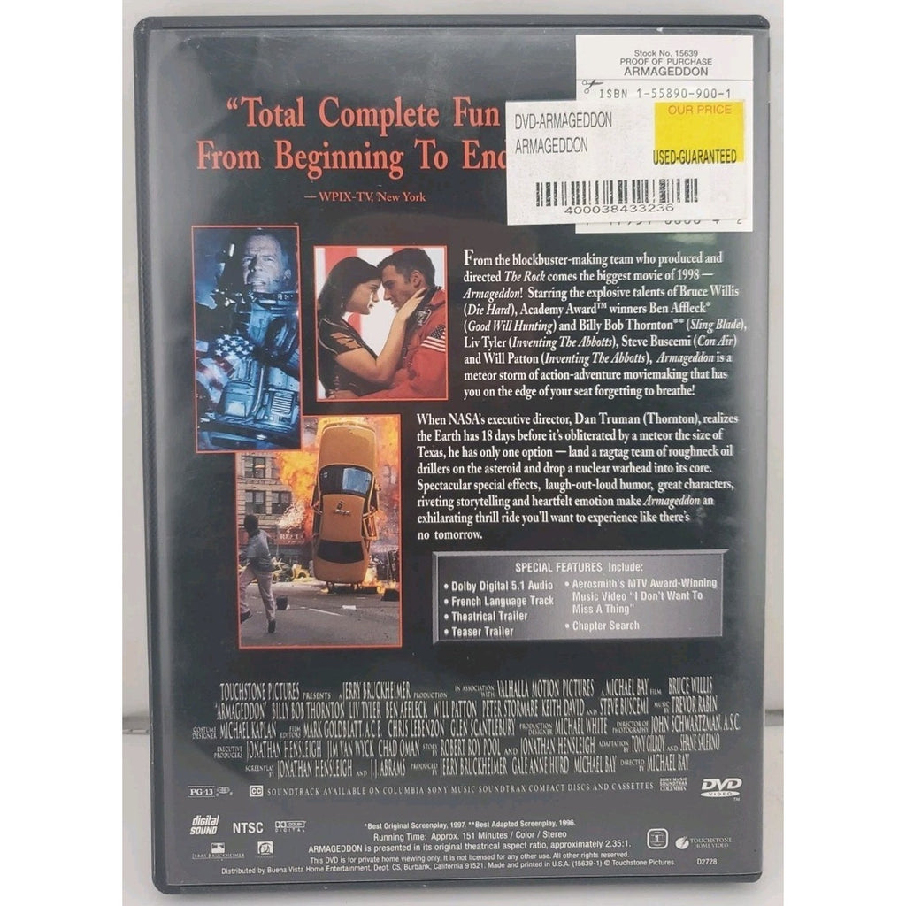 Armageddon (DVD, 1998)