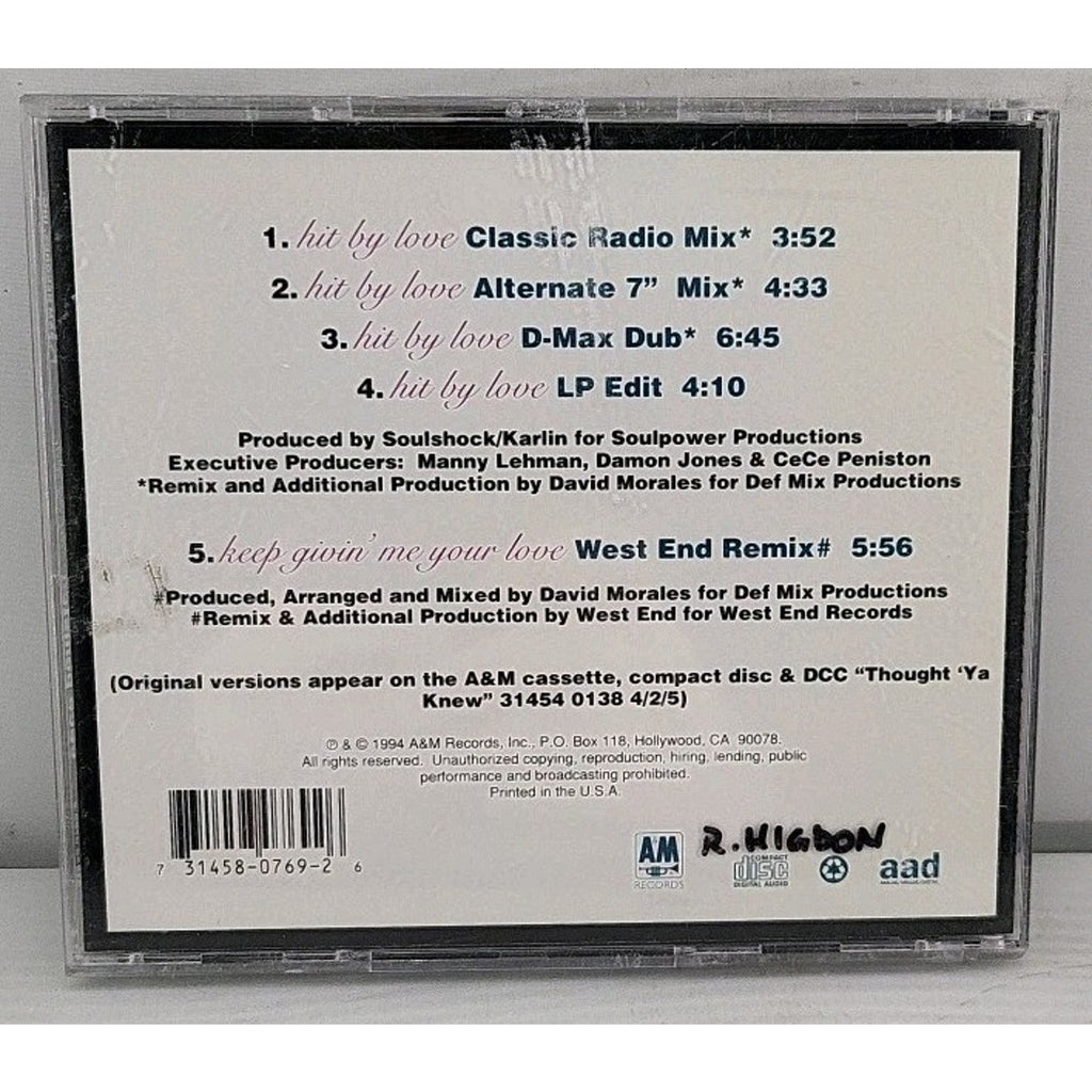 Hit by Love [CD Single] [Single] by Ce Ce Peniston (CD, Sep-1994, A&M (USA))