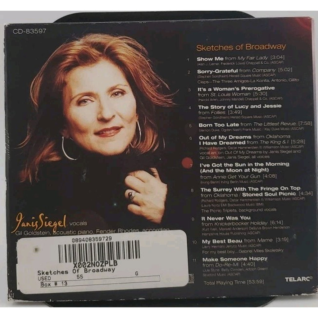 Sketches of Broadway by Janis Siegel (CD, Apr-2004, Telarc Distribution)