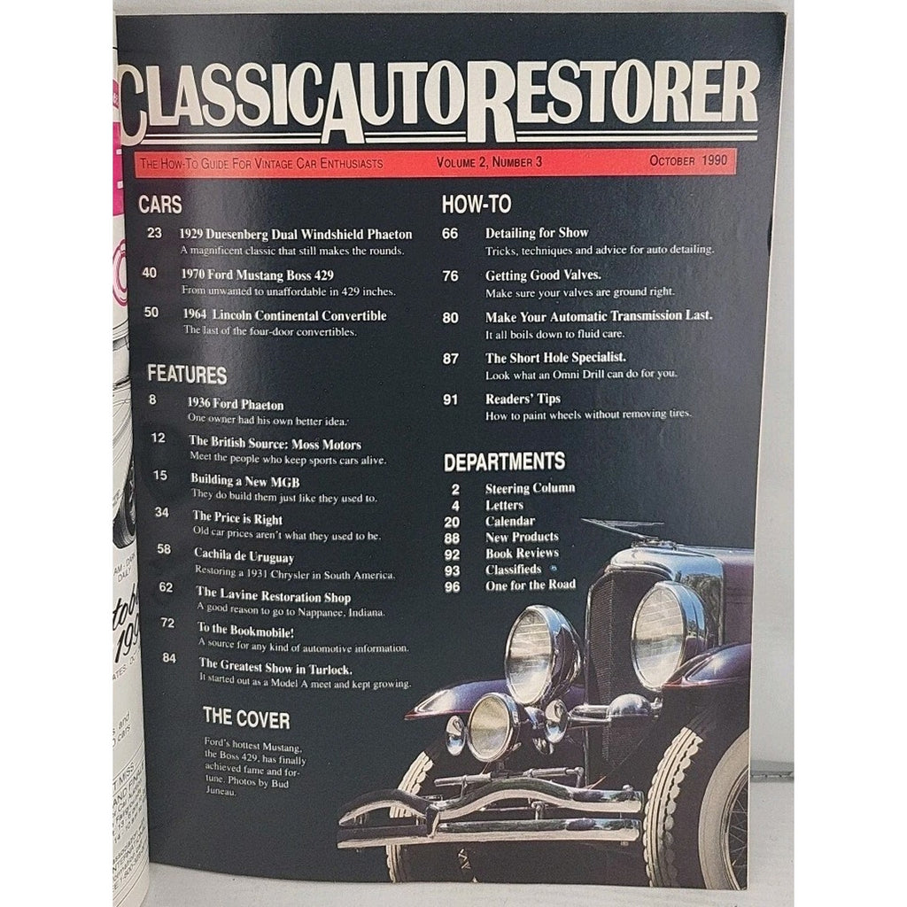 Classic Auto Restorer Magazine - October 1990 - Volume 2 Number 3